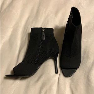 Mesh peep toe ankle booties
